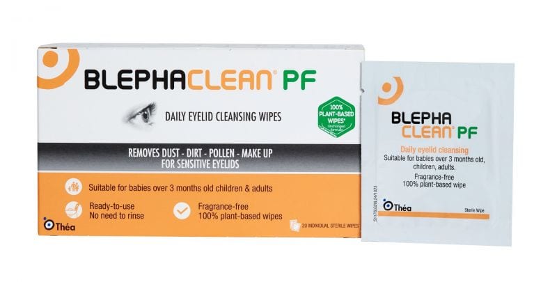Blepha Clean PF eyelid cleansing wipes for daily use and eyelid hygiene.