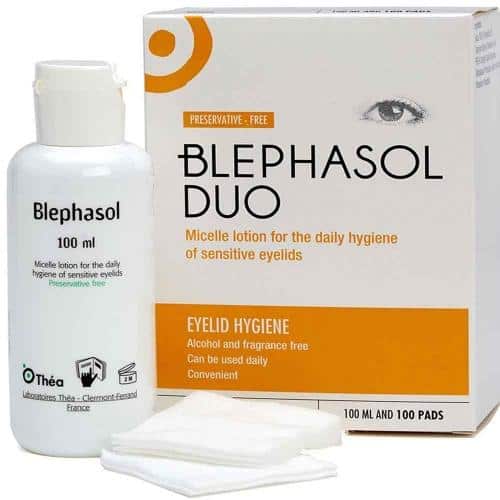 Blephasol Duo micellar lotion for sensitive eyelids and eye hygiene.