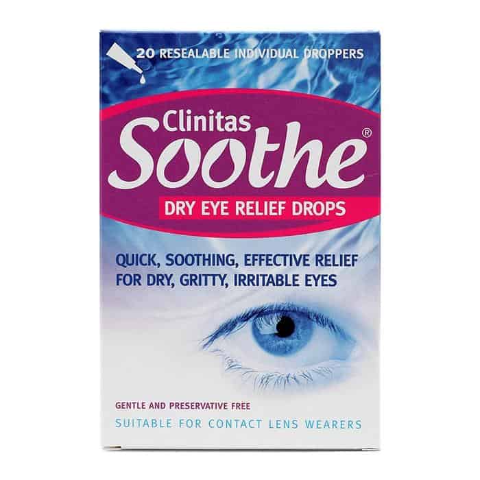 Clinitas Soothe eye drops for dry, irritated eyes, 20 droppers.