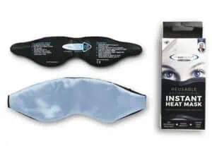 Reusable antibacterial heat mask with eye cover for skin relief.