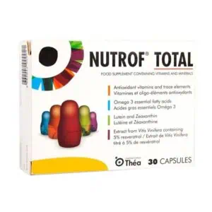 Nutrof Total 30 capsules dietary supplement with vitamins and minerals.
